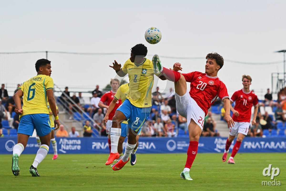 SAN PEDRO DEL PINATAR, SPAIN - SEPTEMBER 28: Olti Hyseni of Denmark during the International Friendly match between Denmark U20 and Brazil U20 at Pinatar Arena on September 28, 2026 in San Pedro del Pinatar, Spain.
