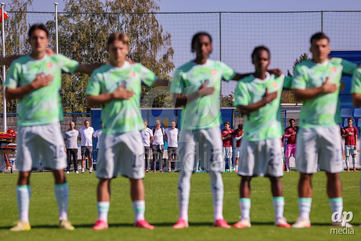 DUNAJSKA LUZNA, SLOVAKIA - SEPTEMBER 28: Team photo the International Friendly football match between Kazakhstan U19 and Switzerland U19 on September 28, 2026 in Dunajska Luzna, Slovakia.