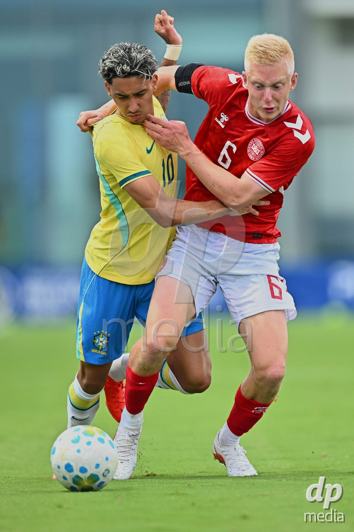 SAN PEDRO DEL PINATAR, SPAIN - SEPTEMBER 28: Laurits Pedersen of Denmark during the International Friendly match between Denmark U20 and Brazil U20 at Pinatar Arena on September 28, 2026 in San Pedro del Pinatar, Spain.