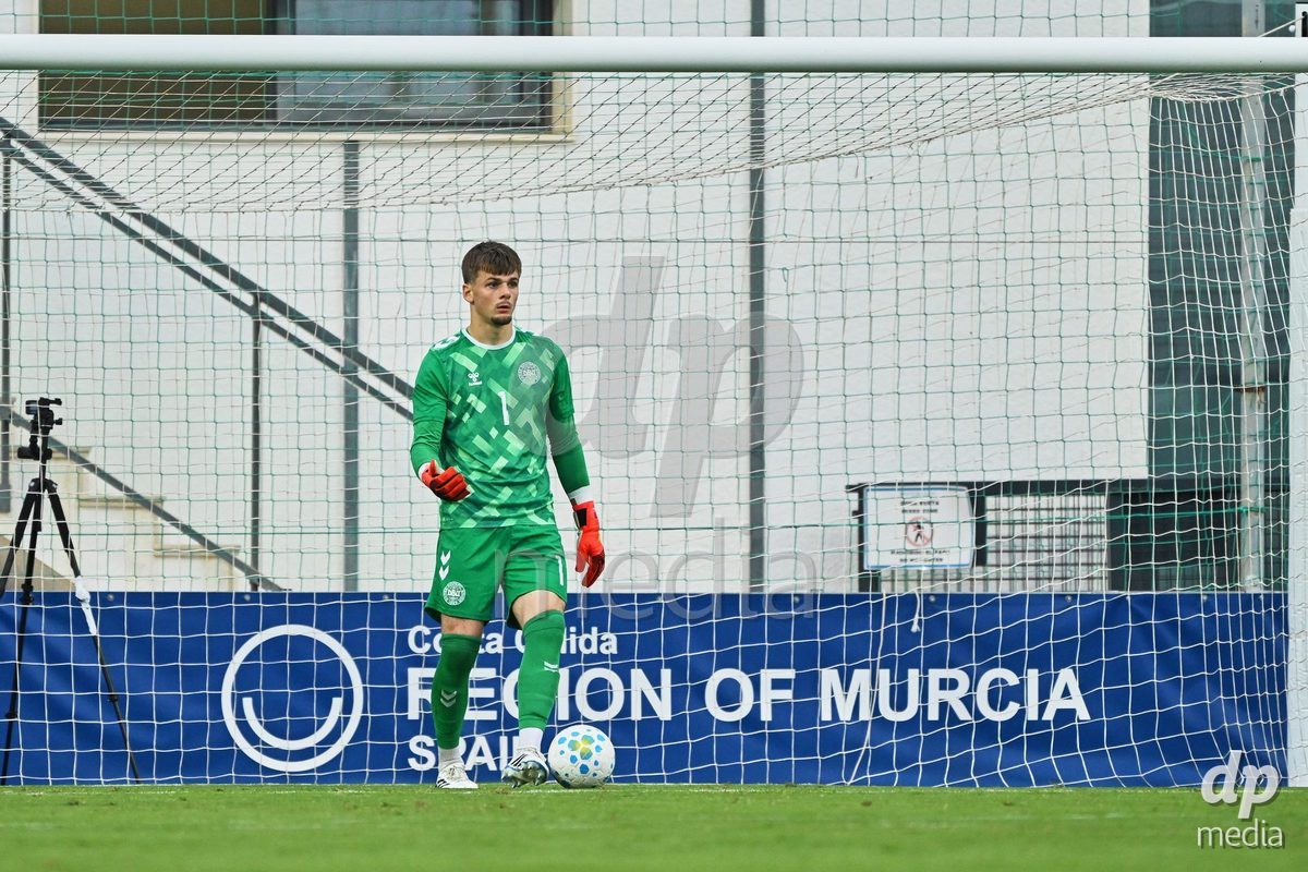 SAN PEDRO DEL PINATAR, SPAIN - SEPTEMBER 28: Tobias Breum-Harild Goalkeeper of Denmark during the International Friendly match between Denmark U20 and Brazil U20 at Pinatar Arena on September 28, 2026 in San Pedro del Pinatar, Spain.