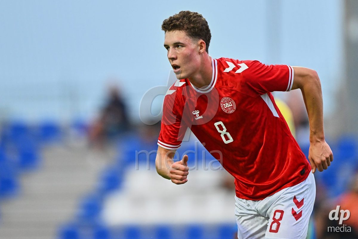 SAN PEDRO DEL PINATAR, SPAIN - SEPTEMBER 28: Jonatan Lindekilde of Denmark during the International Friendly match between Denmark U20 and Brazil U20 at Pinatar Arena on September 28, 2026 in San Pedro del Pinatar, Spain.