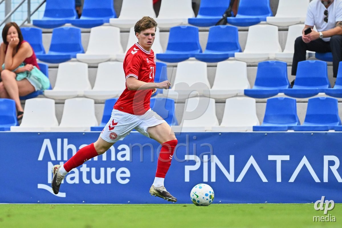 SAN PEDRO DEL PINATAR, SPAIN - SEPTEMBER 28: Sofus Johannsen of Denmark during the International Friendly match between Denmark U20 and Brazil U20 at Pinatar Arena on September 28, 2026 in San Pedro del Pinatar, Spain.