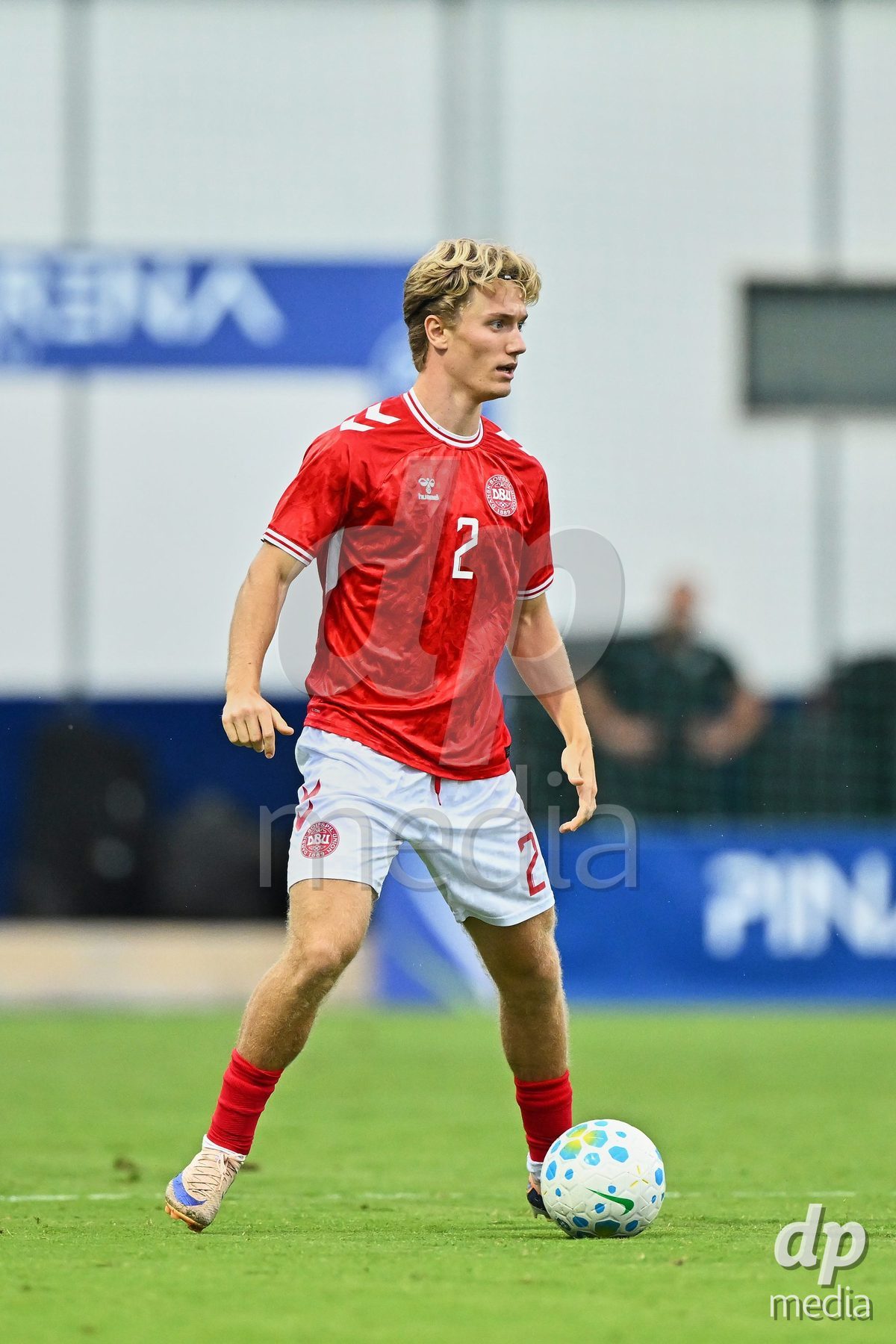SAN PEDRO DEL PINATAR, SPAIN - SEPTEMBER 28: Victor Gustafsen of Denmark during the International Friendly match between Denmark U20 and Brazil U20 at Pinatar Arena on September 28, 2026 in San Pedro del Pinatar, Spain.