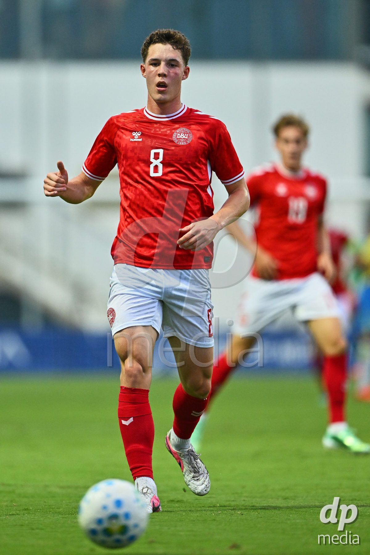 SAN PEDRO DEL PINATAR, SPAIN - SEPTEMBER 28: Jonatan Lindekilde of Denmark during the International Friendly match between Denmark U20 and Brazil U20 at Pinatar Arena on September 28, 2026 in San Pedro del Pinatar, Spain.