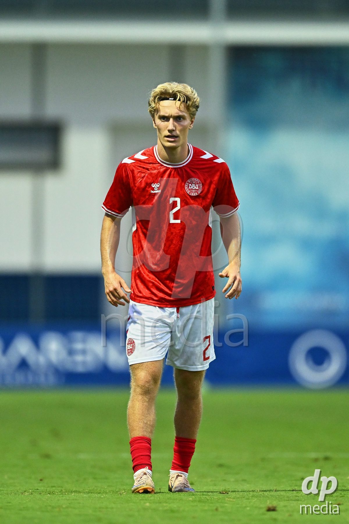 SAN PEDRO DEL PINATAR, SPAIN - SEPTEMBER 28: Victor Gustafsen of Denmark during the International Friendly match between Denmark U20 and Brazil U20 at Pinatar Arena on September 28, 2026 in San Pedro del Pinatar, Spain.