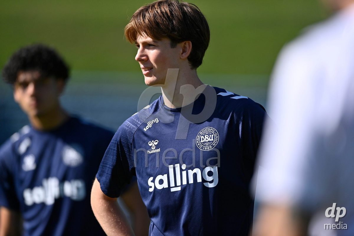 SAMOBOR, CROATIA - SEPTEMBER 29: Rilke Emil Meyling Thomsen of Denmark during warm up prior to the International Friendly match between Denmark U18 and Italy U18 on September 29, 2026 in Samobor, Croatia. Photo: Igor Soban/Pixsell / DP Media
