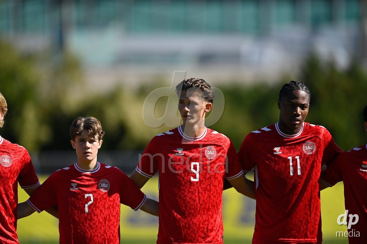 SAMOBOR, CROATIA - SEPTEMBER 29: Viktor Elias Frisch Bastrup, Elvin Mehicic and Ekene Chukwuani of Denmark during the International Friendly match between Denmark U18 and Italy U18 on September 29, 2026 in Samobor, Croatia. Photo: Igor Soban/Pixsell / DP Media