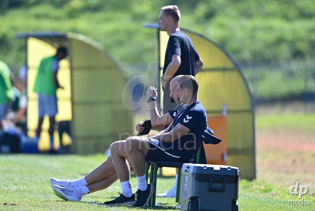SAMOBOR, CROATIA - SEPTEMBER 29: Coaches of Denmark Michael Lumb Miro and Mads Lyng during the International Friendly match between Denmark U18 and Italy U18 on September 29, 2026 in Samobor, Croatia. Photo: Igor Soban/Pixsell / DP Media