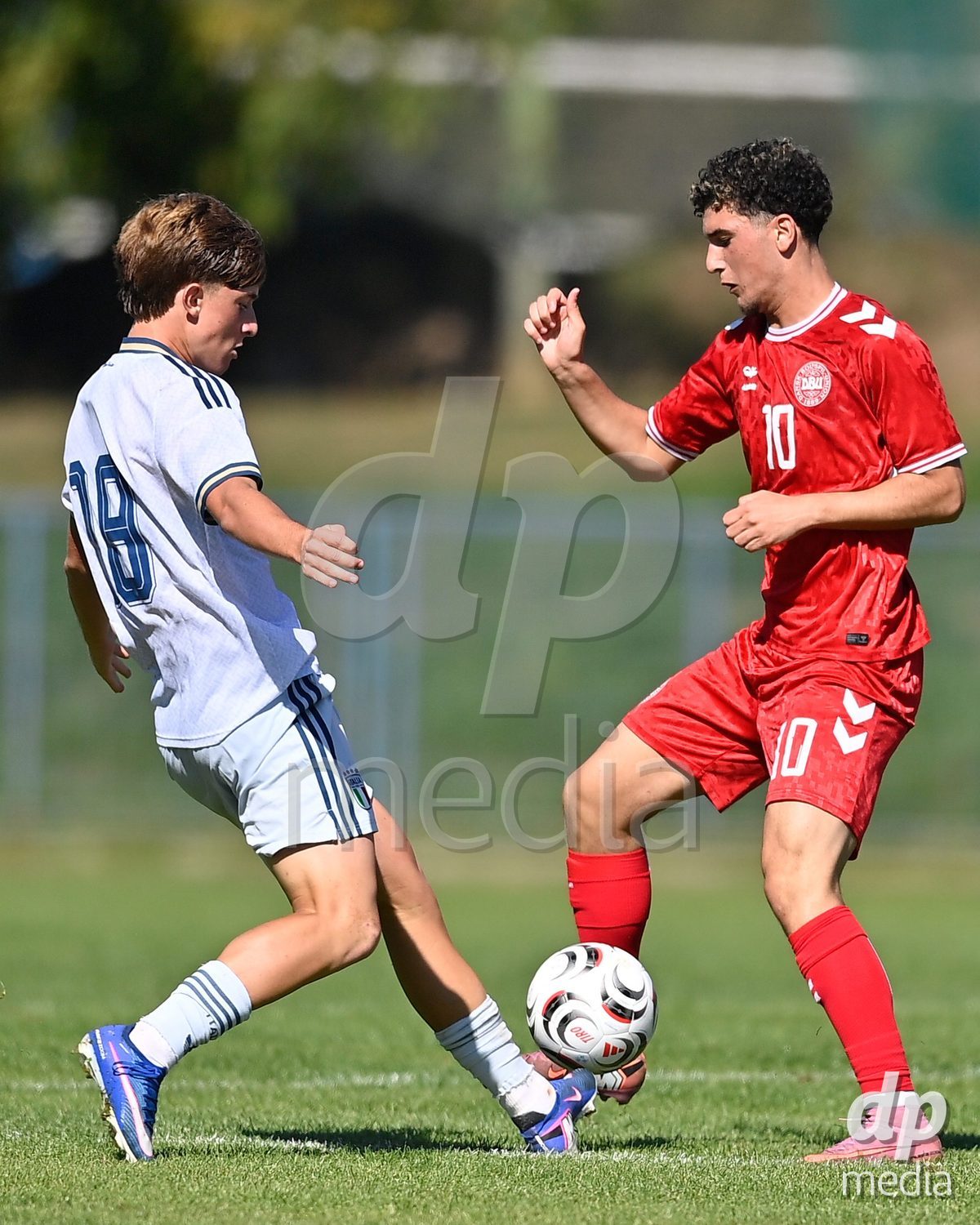 SAMOBOR, CROATIA - SEPTEMBER 29: Riccardo Cassano of Italy and Omran Khatar of Denmark during the International Friendly match between Denmark U18 and Italy U18 on September 29, 2026 in Samobor, Croatia. Photo: Igor Soban/Pixsell / DP Media