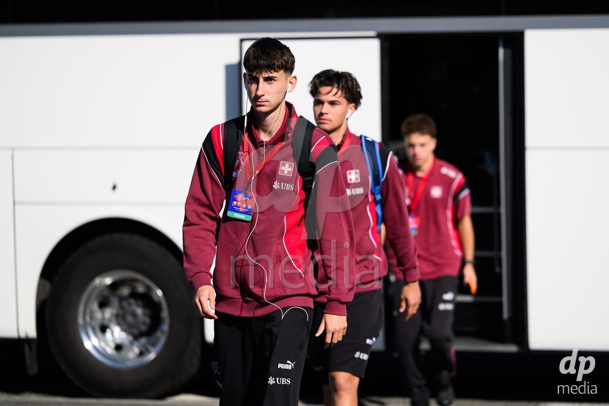 KOSMONSY, CZECH REPUBLIC - SEPTEMBER 28: Team's arrival at the stadium before the International Friendly match between Czech Republic U18 and Switzerland U18 on September 28, 2026 in Kosmonsy, Czech Republic.