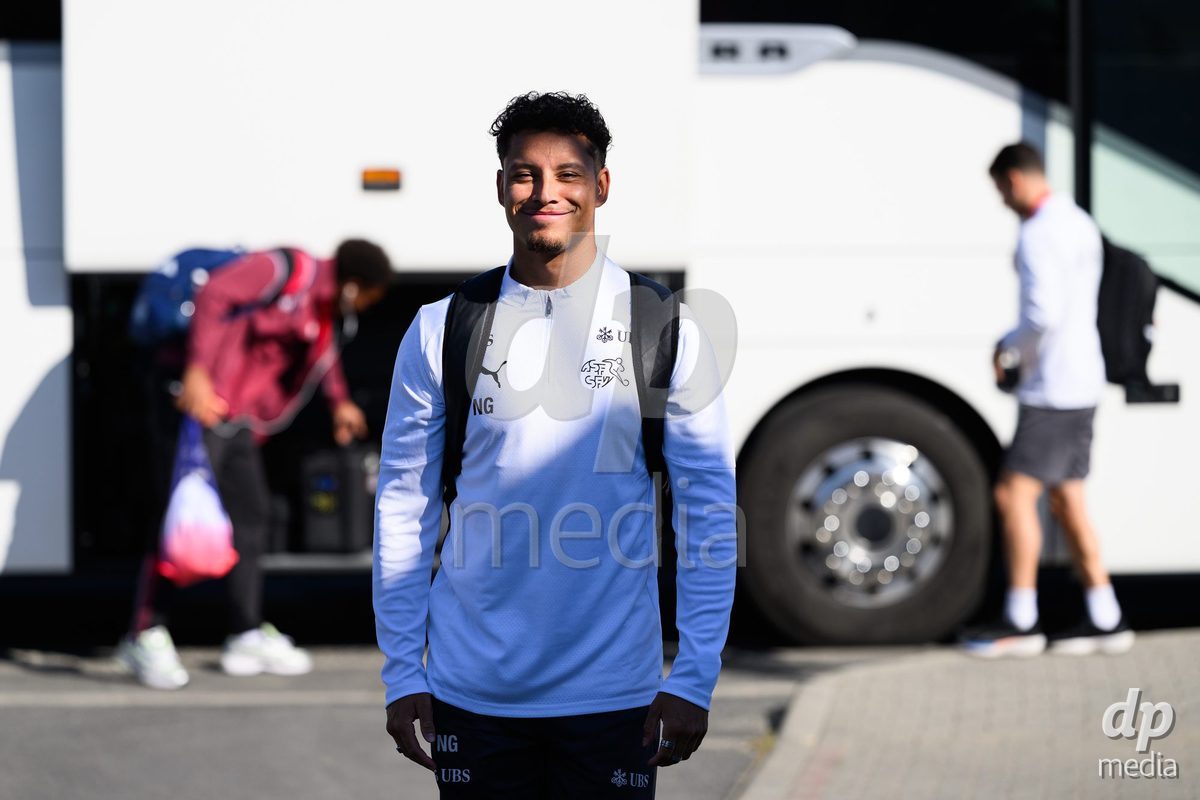 KOSMONSY, CZECH REPUBLIC - SEPTEMBER 28: Nicolas Gonzalez during the team's arrival at the stadium before the International Friendly match between Czech Republic U18 and Switzerland U18 on September 28, 2026 in Kosmonsy, Czech Republic.
