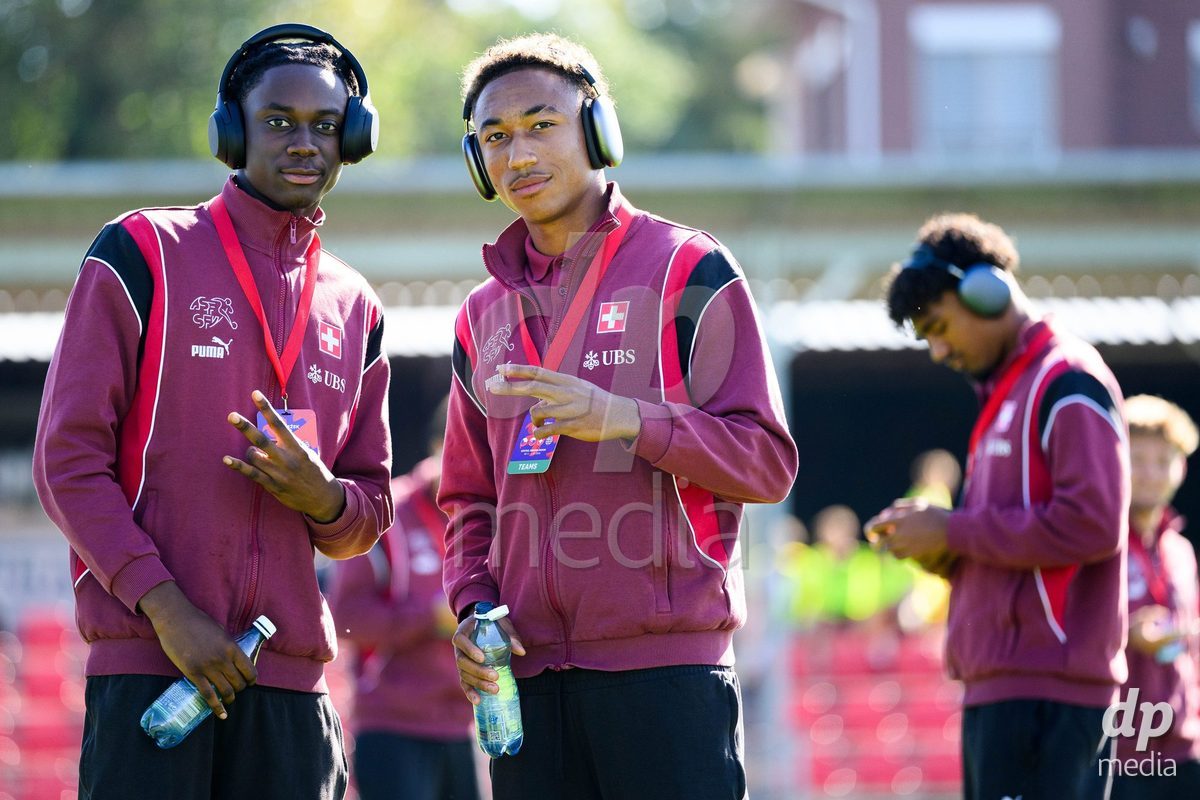 KOSMONSY, CZECH REPUBLIC - SEPTEMBER 28: Team's pitch inspection of the stadium before the International Friendly match between Czech Republic U18 and Switzerland U18 on September 28, 2026 in Kosmonsy, Czech Republic.