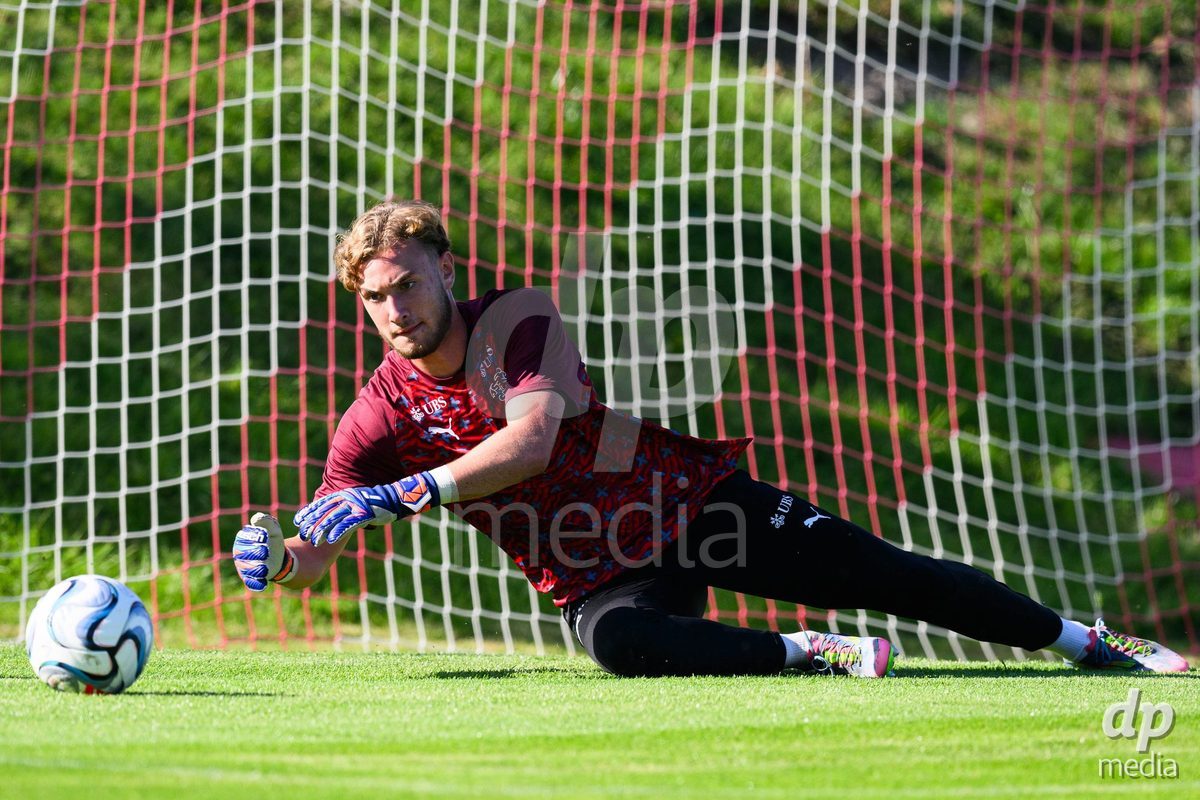 KOSMONSY, CZECH REPUBLIC - SEPTEMBER 28: Adrien Philippin of Switzerland during warm up before the International Friendly match between Czech Republic U18 and Switzerland U18 on September 28, 2026 in Kosmonsy, Czech Republic.