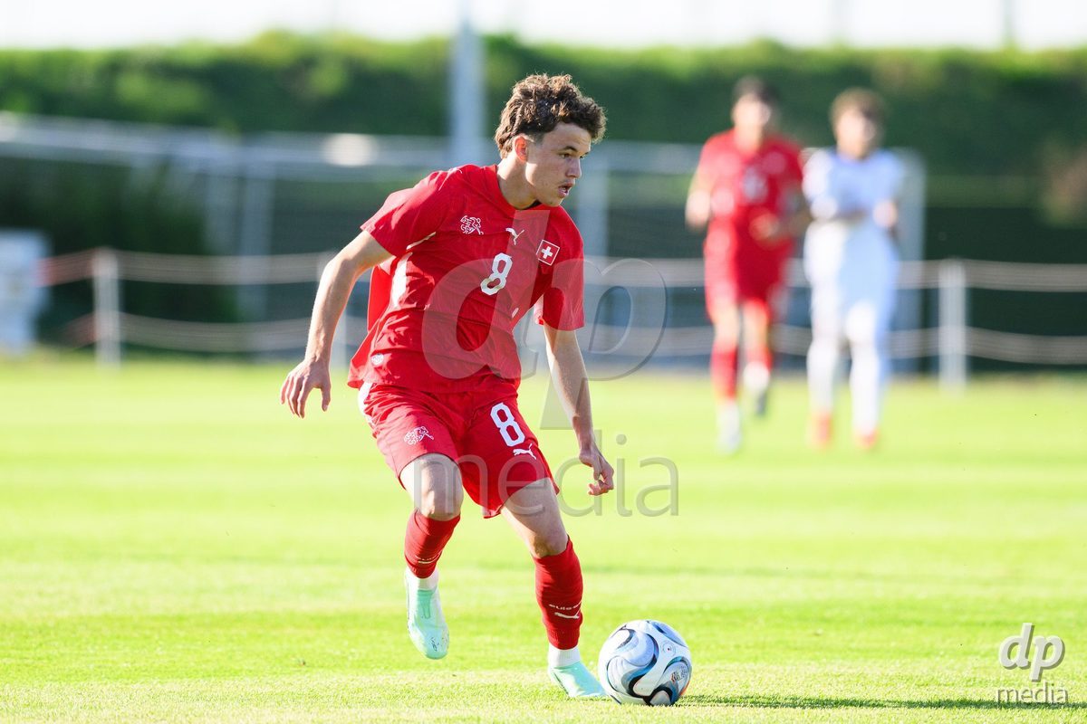 KOSMONSY, CZECH REPUBLIC - SEPTEMBER 28: Stefan Furundzic of Switzerland during the International Friendly match between Czech Republic U18 and Switzerland U18 on September 28, 2026 in Kosmonsy, Czech Republic.