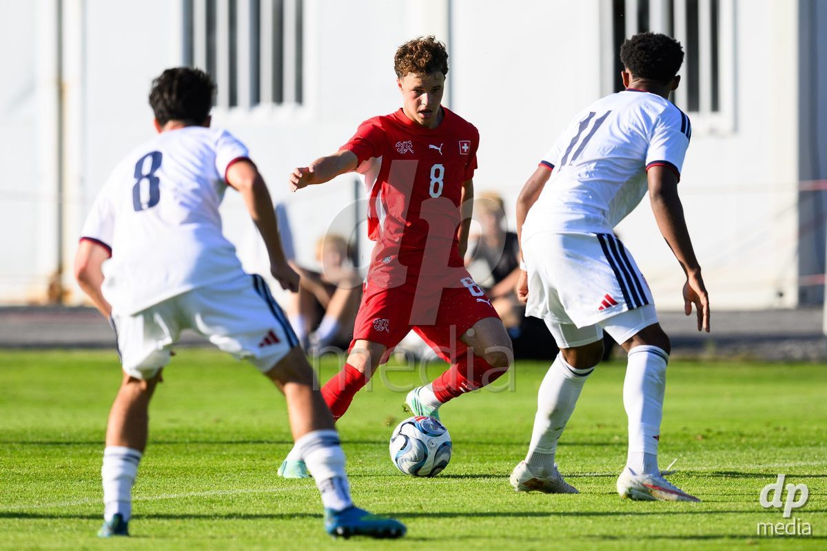 KOSMONSY, CZECH REPUBLIC - SEPTEMBER 28: Stefan Furundzic of Switzerland during the International Friendly match between Czech Republic U18 and Switzerland U18 on September 28, 2026 in Kosmonsy, Czech Republic.