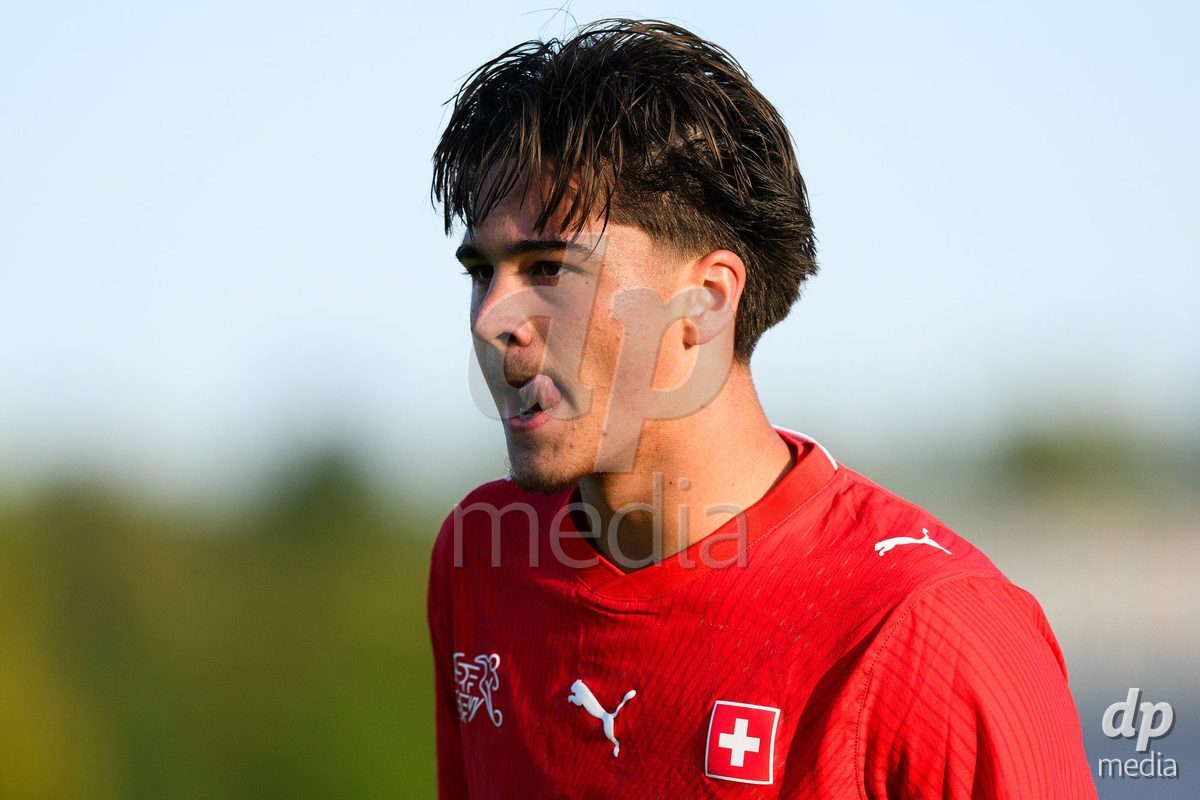 KOSMONSY, CZECH REPUBLIC - SEPTEMBER 28: Timo Wiesner of Switzerland during the International Friendly match between Czech Republic U18 and Switzerland U18 on September 28, 2026 in Kosmonsy, Czech Republic.