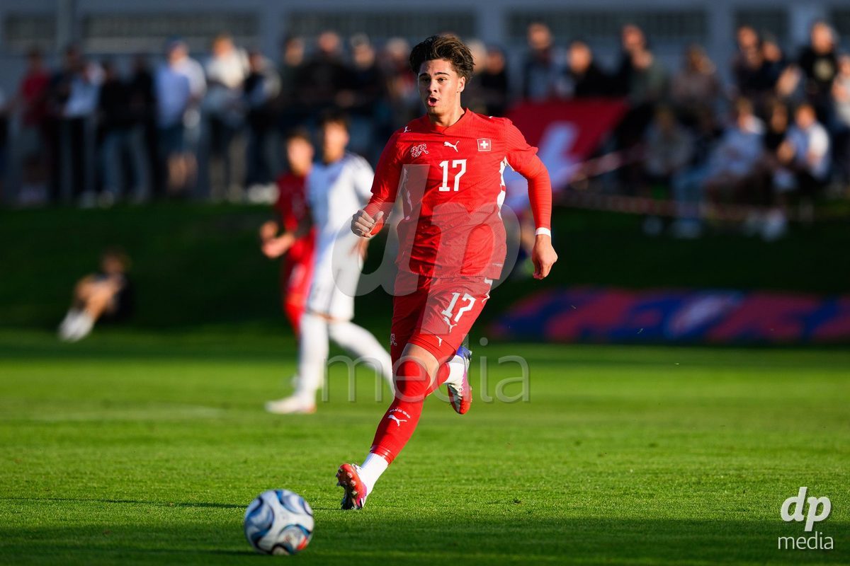 KOSMONSY, CZECH REPUBLIC - SEPTEMBER 28: Timo Wiesner of Switzerland during the International Friendly match between Czech Republic U18 and Switzerland U18 on September 28, 2026 in Kosmonsy, Czech Republic.