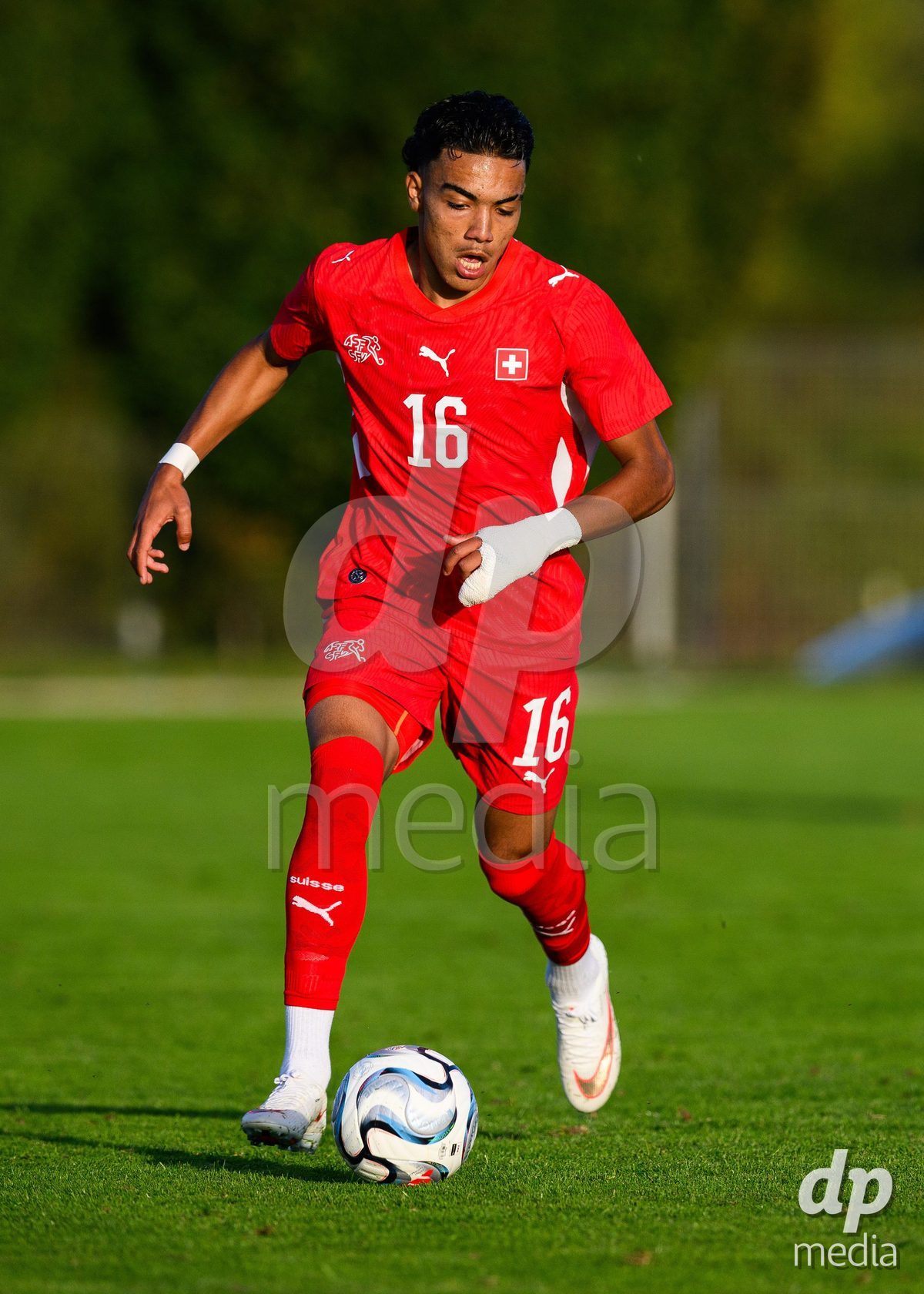 KOSMONSY, CZECH REPUBLIC - SEPTEMBER 28: Timo Wiesner of Switzerland during the International Friendly match between Czech Republic U18 and Switzerland U18 on September 28, 2026 in Kosmonsy, Czech Republic.