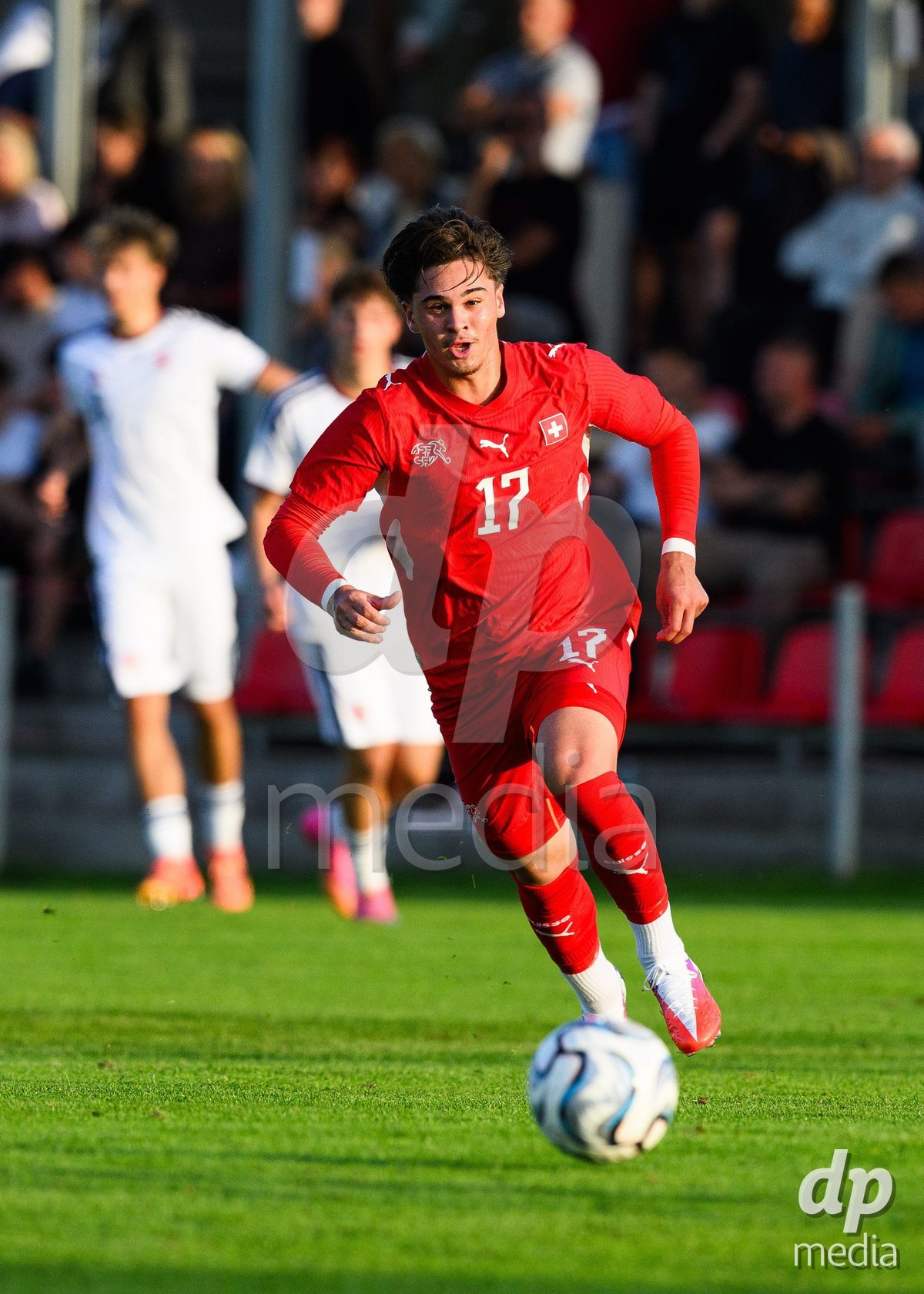 KOSMONSY, CZECH REPUBLIC - SEPTEMBER 28: Timo Wiesner of Switzerland during the International Friendly match between Czech Republic U18 and Switzerland U18 on September 28, 2026 in Kosmonsy, Czech Republic.