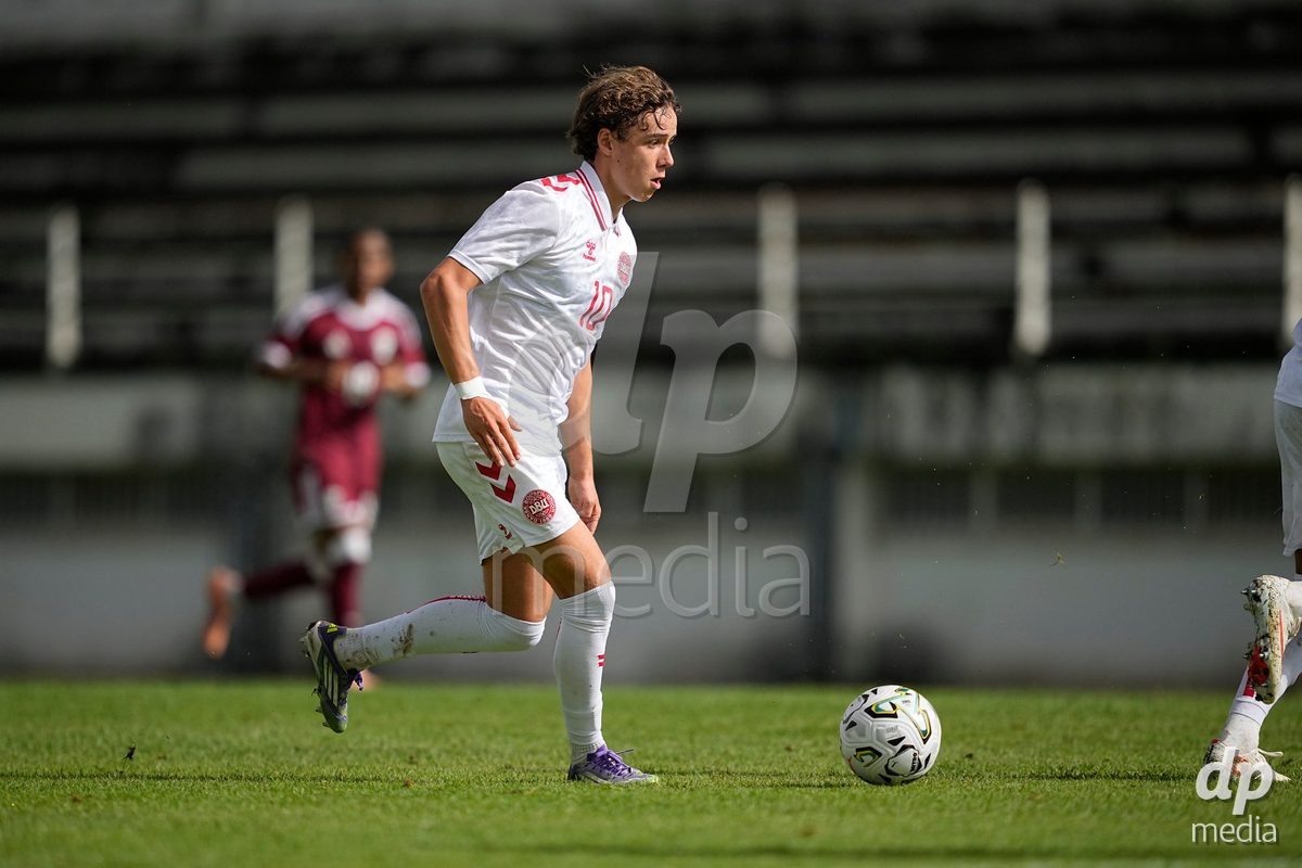 MEALHADA, PORTUGAL - SEPTEMBER 30: Albert Frederiksen of Denmark during the International Friendly match between Denmark U17 and Qatar U17 at Estadio Municipal Dr. Americo Couto on September 30, 2026 in Mealhada, Portugal.