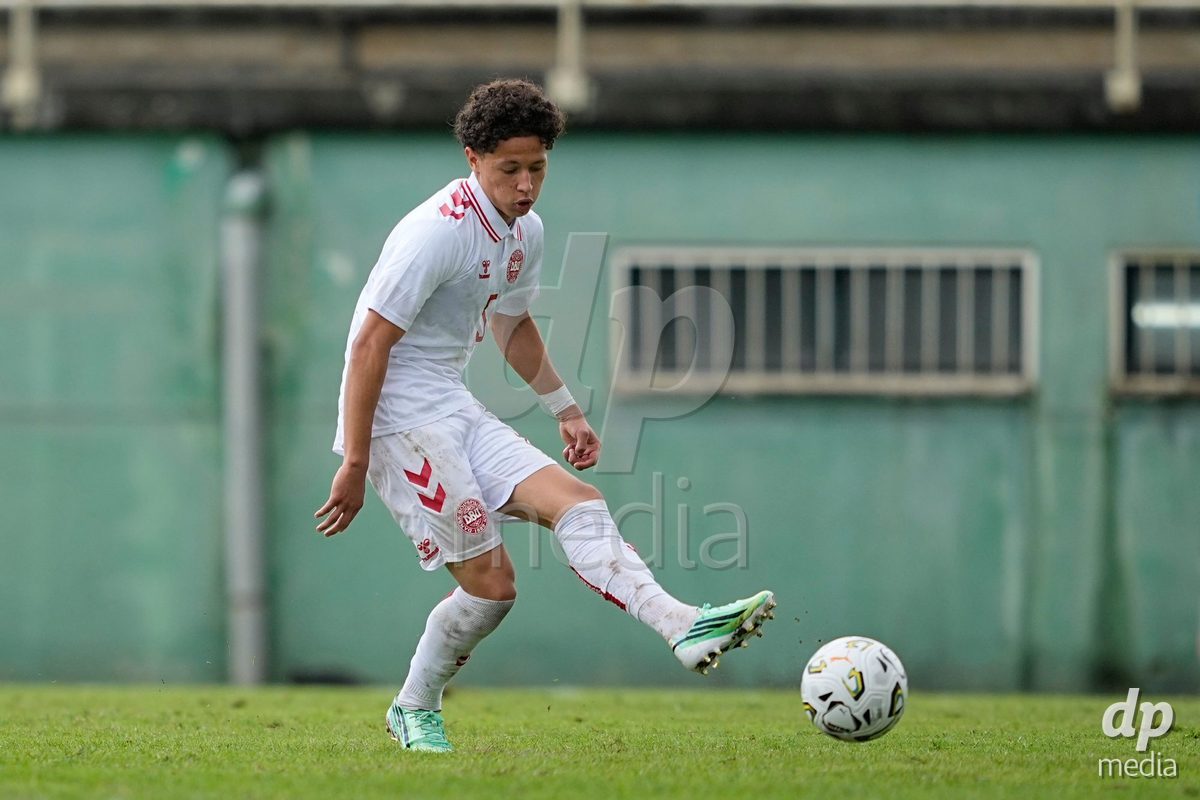 MEALHADA, PORTUGAL - SEPTEMBER 30: Liam Coronado of Denmark during the International Friendly match between Denmark U17 and Qatar U17 at Estadio Municipal Dr. Americo Couto on September 30, 2026 in Mealhada, Portugal.