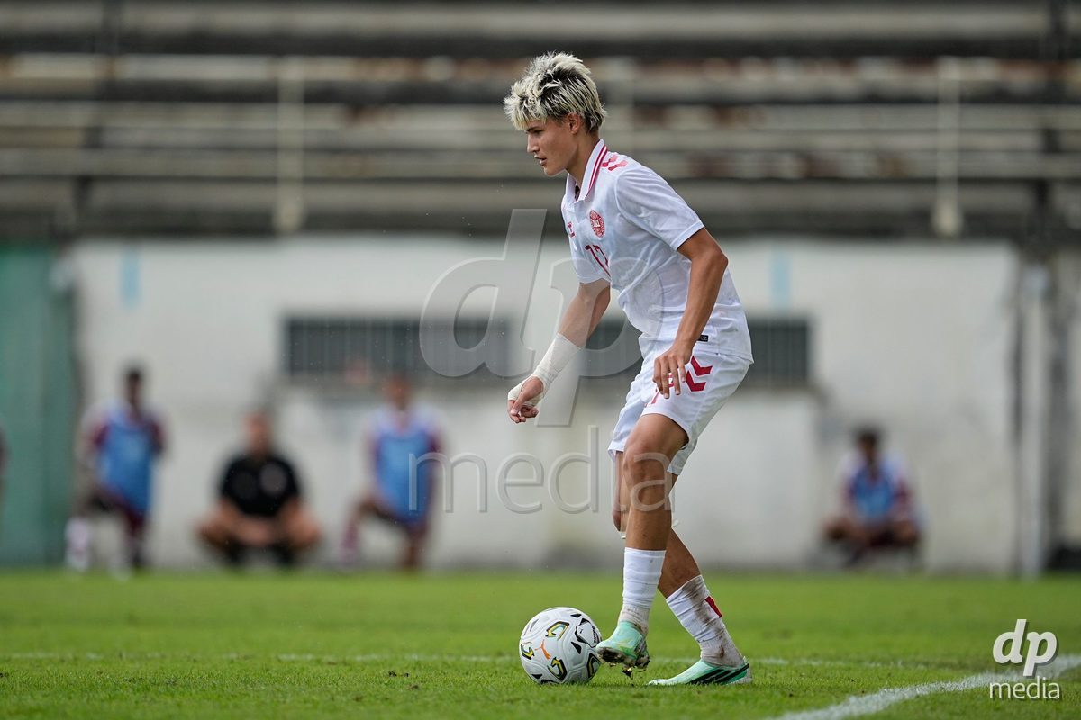 MEALHADA, PORTUGAL - SEPTEMBER 30: Karl Nielsen of Denmark during the International Friendly match between Denmark U17 and Qatar U17 at Estadio Municipal Dr. Americo Couto on September 30, 2026 in Mealhada, Portugal.