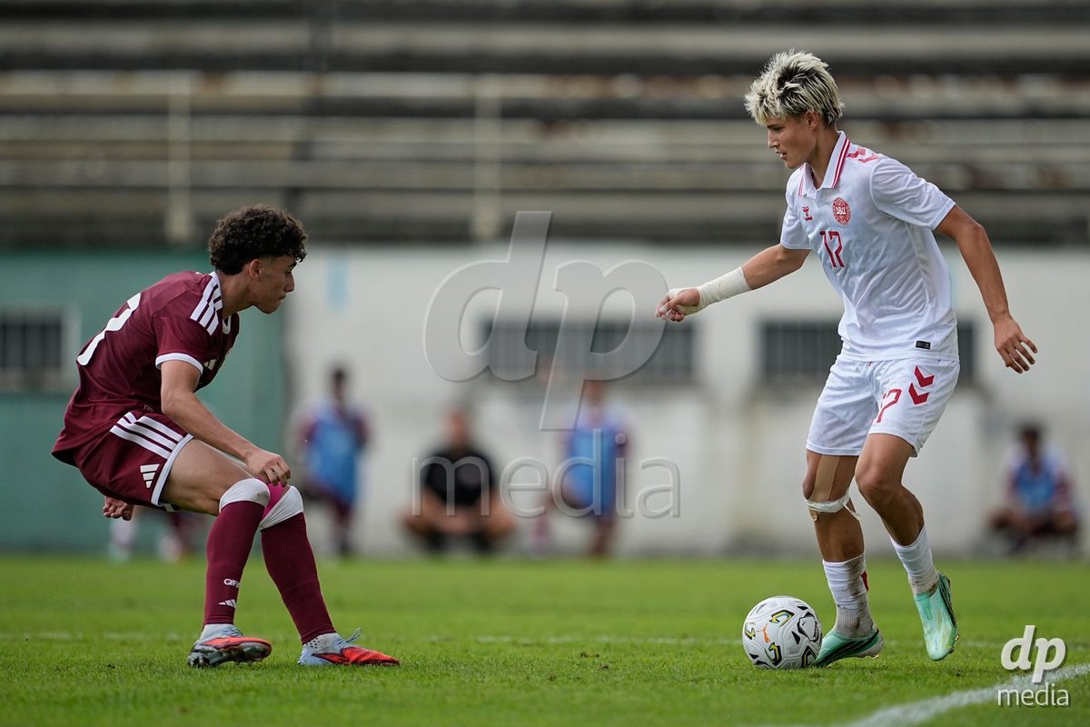 MEALHADA, PORTUGAL - SEPTEMBER 30: Karl Nielsen of Denmark during the International Friendly match between Denmark U17 and Qatar U17 at Estadio Municipal Dr. Americo Couto on September 30, 2026 in Mealhada, Portugal.