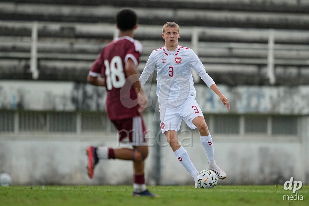 MEALHADA, PORTUGAL - SEPTEMBER 30: Teiz Hansen of Denmark during the International Friendly match between Denmark U17 and Qatar U17 at Estadio Municipal Dr. Americo Couto on September 30, 2026 in Mealhada, Portugal.