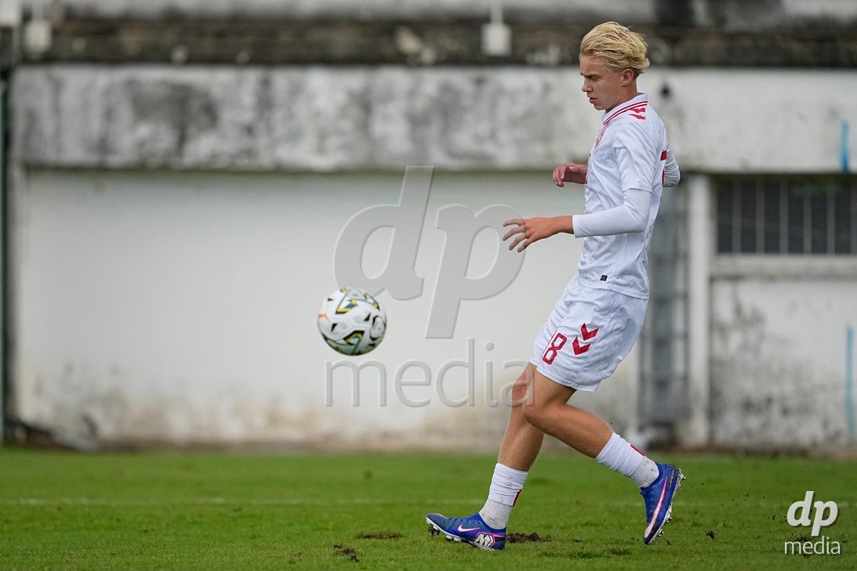 MEALHADA, PORTUGAL - SEPTEMBER 30: Jeppe Scheler of Denmark during the International Friendly match between Denmark U17 and Qatar U17 at Estadio Municipal Dr. Americo Couto on September 30, 2026 in Mealhada, Portugal.