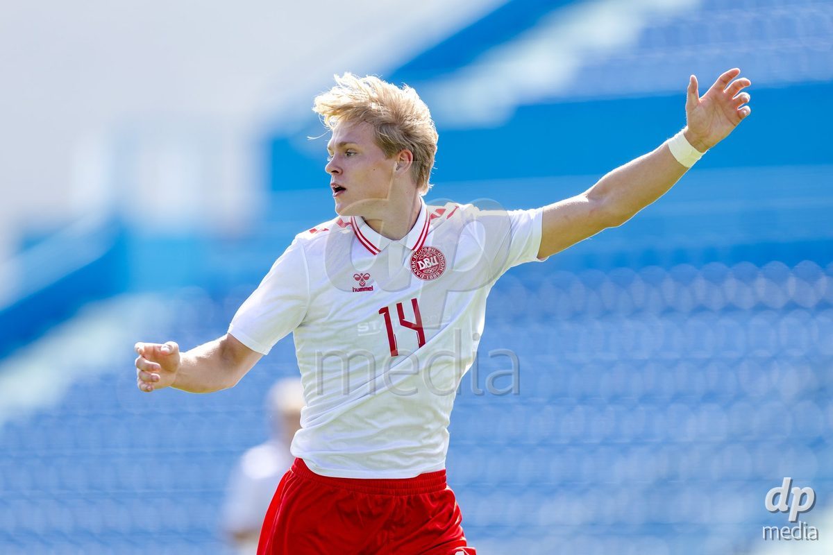 VIZELA, PORTUGAL - SEPTEMBER 30: Adam Kleis Kristoffersen of Denmark U19 during the International Friendly match between Denmark U19 and Austria U19 at Estadio FC Vizela on September 30, 2026 in Vizela, Portugal