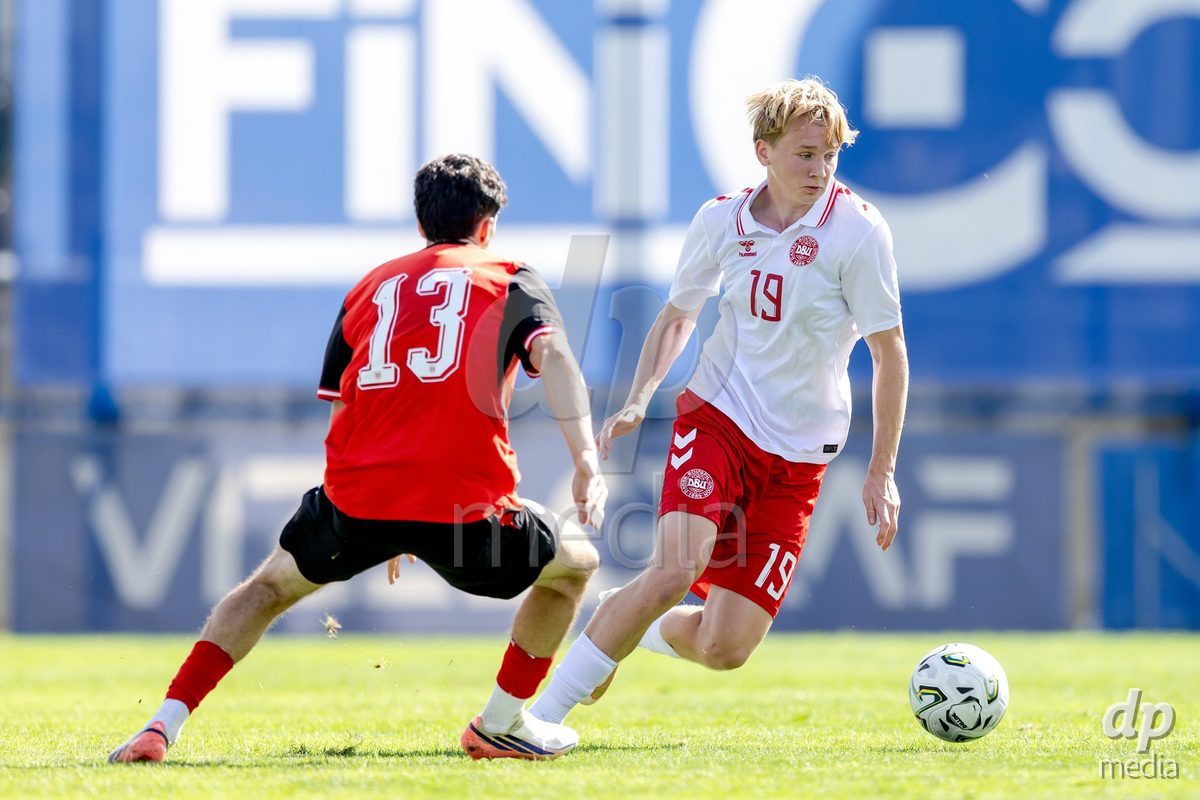 VIZELA, PORTUGAL - SEPTEMBER 30: o13, Zander Grantzau* of Denmark U19 during the International Friendly match between Denmark U19 and Austria U19 at Estadio FC Vizela on September 30, 2026 in Vizela, Portugal