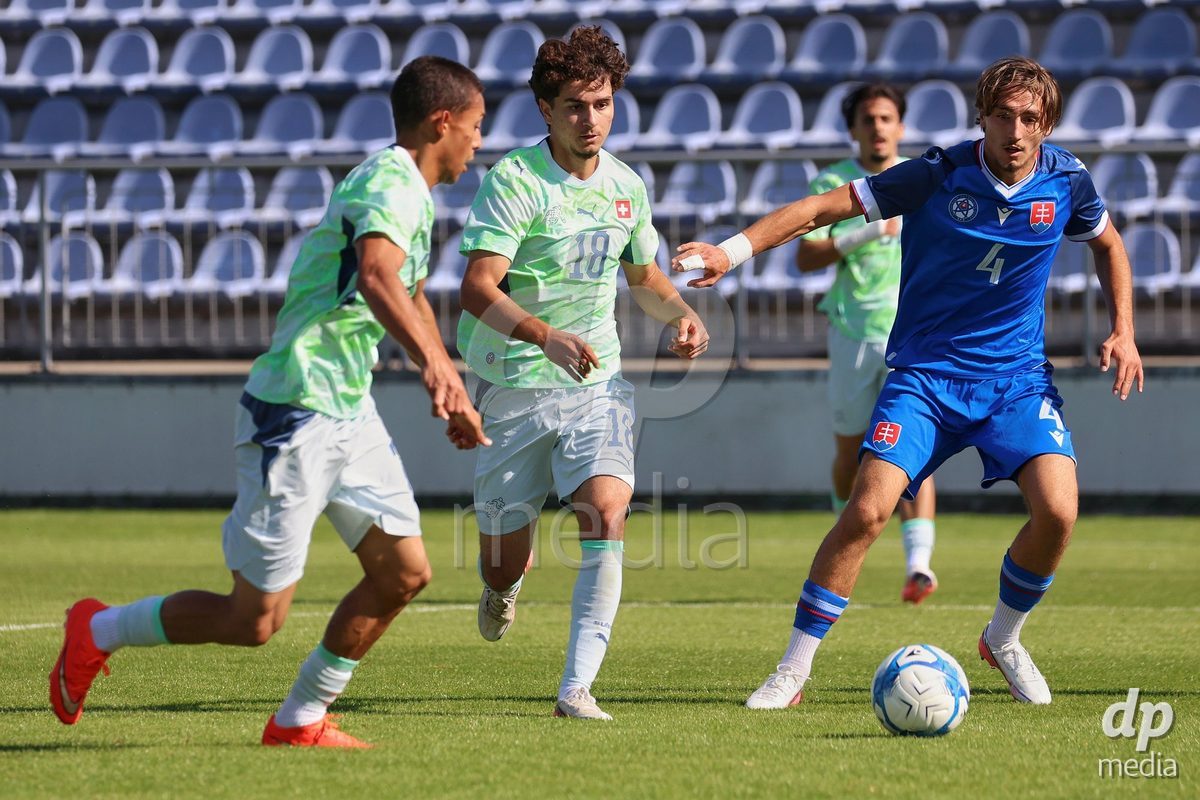 SENEC, SLOVAKIA - OCTOBER 1: Sandro Wyss 7 of Switzerland controls the ball during the International Friendly football match between Slovakia U19 and Switzerland U19 at NTC Senec on October on 1st October 2026 in Senec, Slovakia.