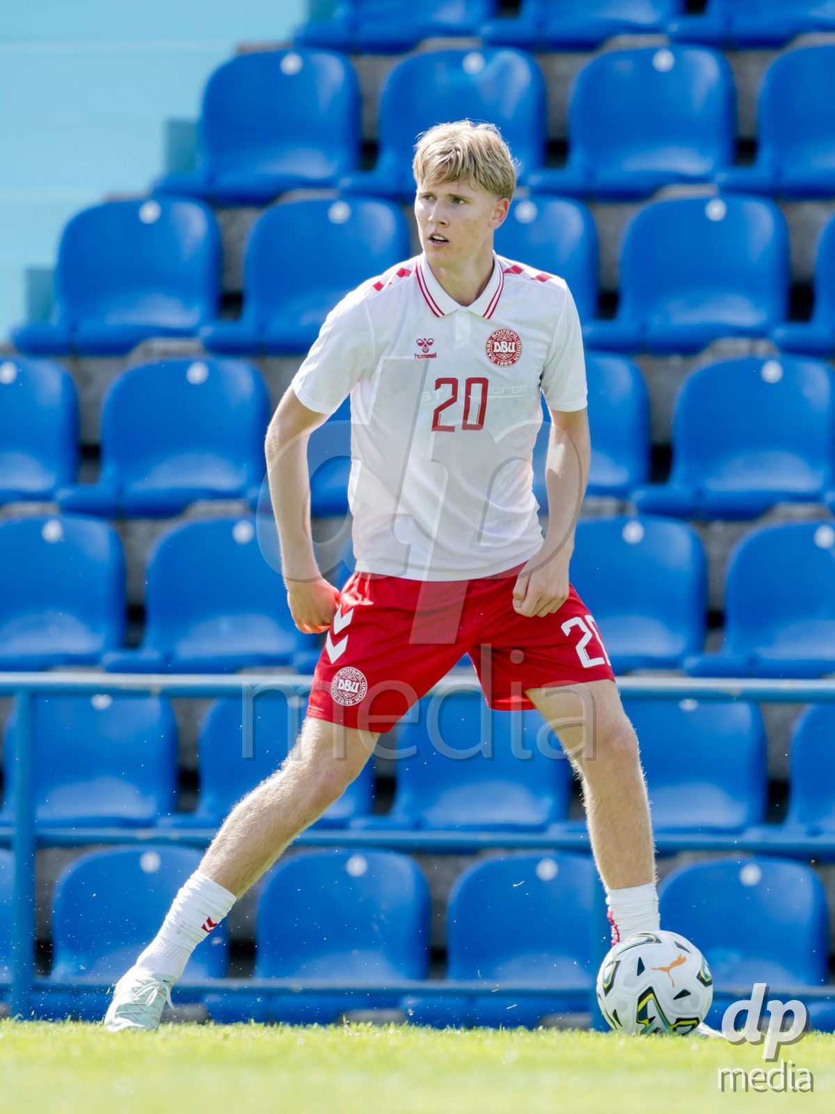 VIZELA, PORTUGAL - SEPTEMBER 30:  Magnus Rasmussen of Denmark U19 during the International Friendly match between Denmark U19 and Austria U19 at Estadio FC Vizela on September 30, 2026 in Vizela, Portugal