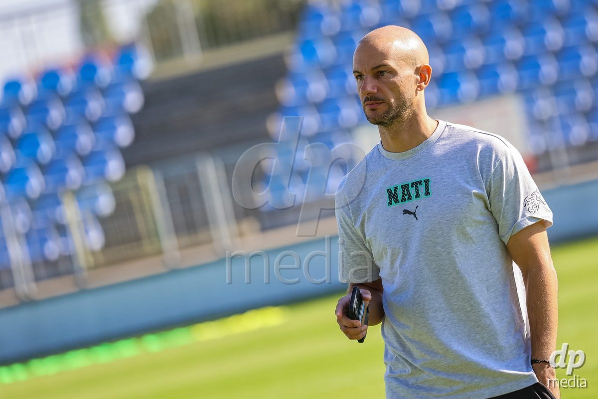SENEC, SLOVAKIA - OCTOBER 1: of Switzerland coach Luigi Pisino International Friendly football match between Slovakia U19 and Switzerland U19 at NTC Senec on October on 1st October 2026 in Senec, Slovakia.