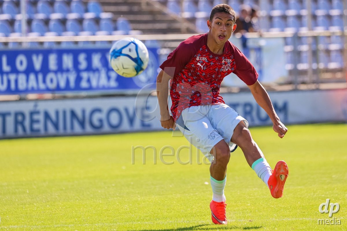 SENEC, SLOVAKIA - OCTOBER 1: of Switzerland team warm-up the International Friendly football match between Slovakia U19 and Switzerland U19 at NTC Senec on October on 1st October 2026 in Senec, Slovakia.