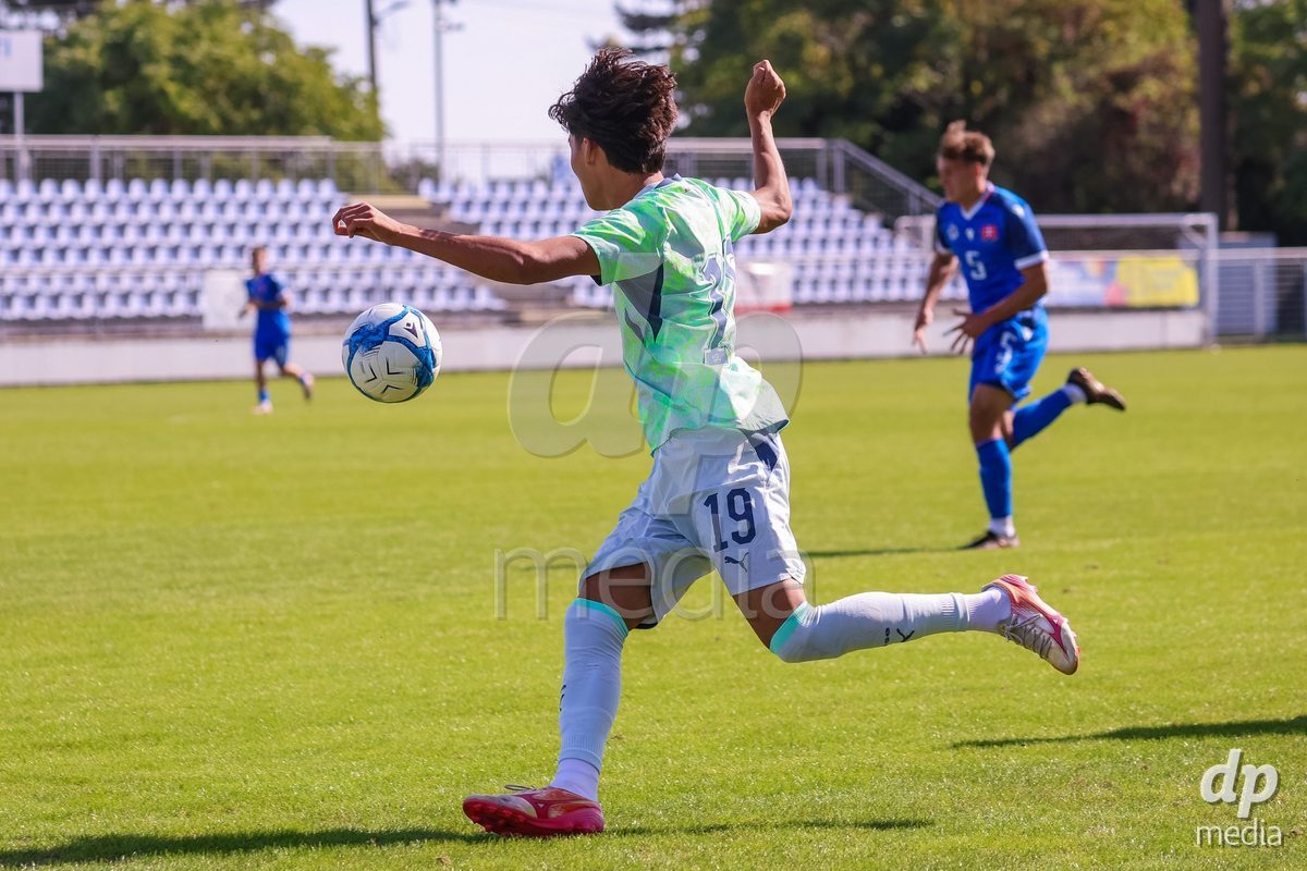 SENEC, SLOVAKIA - OCTOBER 1: Norbu Lhakpa 19 of Switzerland controls the ball during International Friendly football match between Slovakia U19 and Switzerland U19 at NTC Senec on October on 1st October 2026 in Senec, Slovakia.