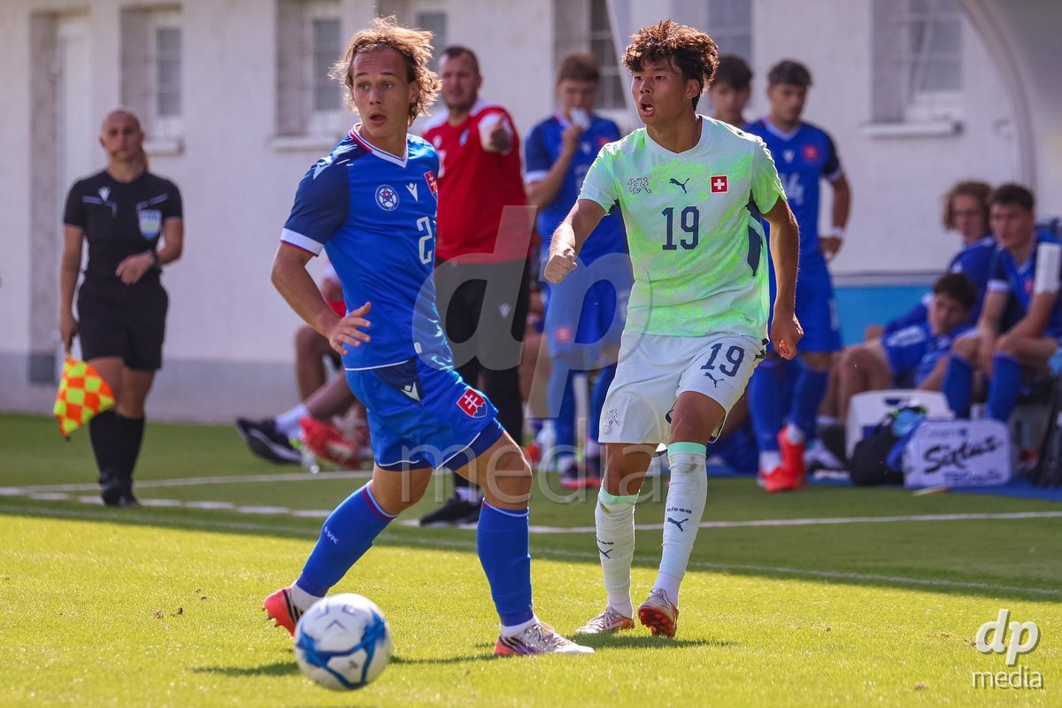 SENEC, SLOVAKIA - OCTOBER 1: Norbu Lhakpa 19 of Switzerland controls the ball during International Friendly football match between Slovakia U19 and Switzerland U19 at NTC Senec on October on 1st October 2026 in Senec, Slovakia.