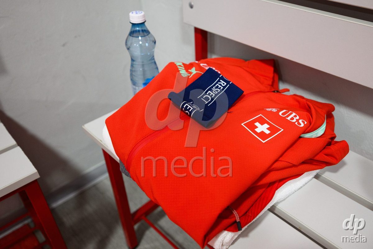 KOSMONSY, CZECH REPUBLIC - SEPTEMBER 30: Switzerland dressing room before the International Friendly match between Switzerland U18 and Greece U18 on September 30, 2026 in Kosmonsy, Czech Republic.