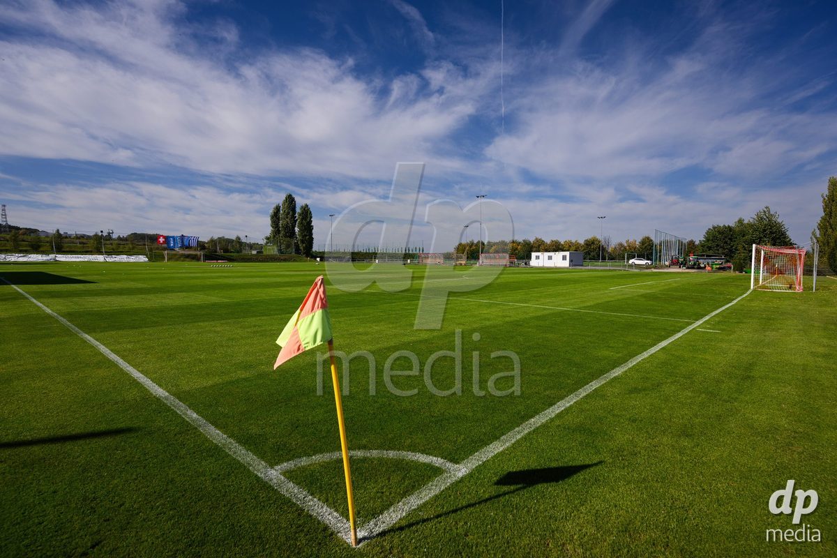 KOSMONSY, CZECH REPUBLIC - SEPTEMBER 30: General views of the stadium before the International Friendly match between Switzerland U18 and Greece U18 on September 30, 2026 in Kosmonsy, Czech Republic.