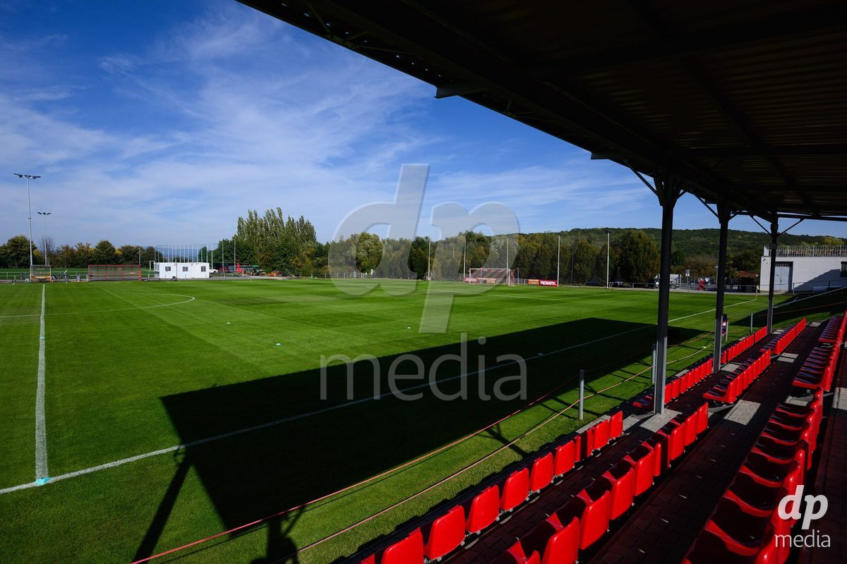 KOSMONSY, CZECH REPUBLIC - SEPTEMBER 30: General views of the stadium before the International Friendly match between Switzerland U18 and Greece U18 on September 30, 2026 in Kosmonsy, Czech Republic.