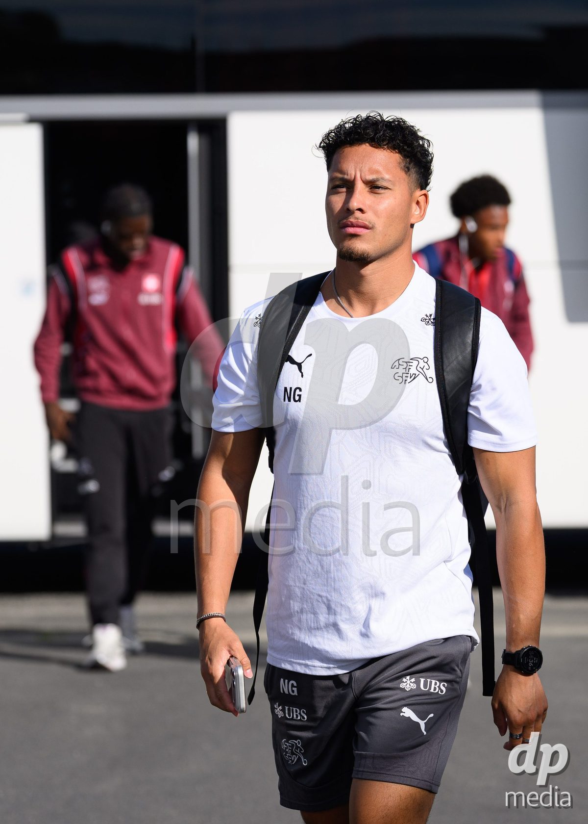 KOSMONSY, CZECH REPUBLIC - SEPTEMBER 30: Team manager Nicolas Gonzalez of Switzerland during the team's arrival at the stadium  before the International Friendly match between Switzerland U18 and Greece U18 on September 30, 2026 in Kosmonsy, Czech Republic.