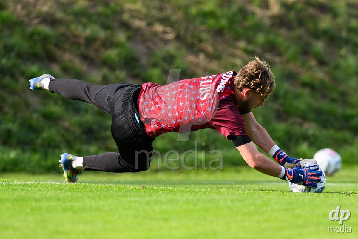 KOSMONSY, CZECH REPUBLIC - SEPTEMBER 30: Adrien Philippin of Switzerland during warm up before the International Friendly match between Switzerland U18 and Greece U18 on September 30, 2026 in Kosmonsy, Czech Republic.