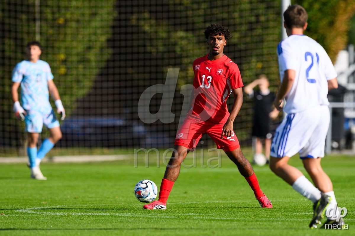 KOSMONSY, CZECH REPUBLIC - SEPTEMBER 30: Ryan Taouriti of Switzerland during the International Friendly match between Switzerland U18 and Greece U18 on September 30, 2026 in Kosmonsy, Czech Republic.