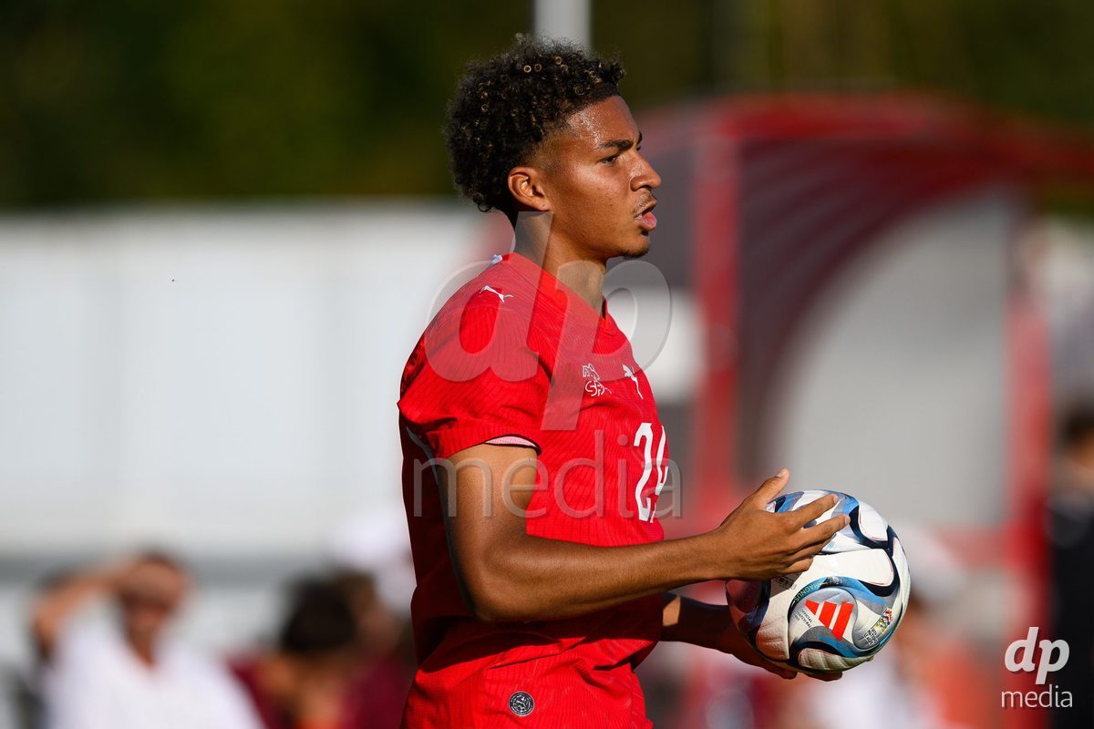 KOSMONSY, CZECH REPUBLIC - SEPTEMBER 30: Bascio Paolo of Switzerland during the International Friendly match between Switzerland U18 and Greece U18 on September 30, 2026 in Kosmonsy, Czech Republic.