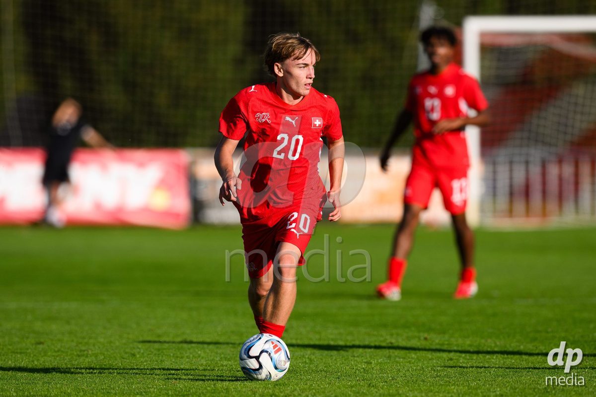 KOSMONSY, CZECH REPUBLIC - SEPTEMBER 30: Luc Gigon of Switzerland during the International Friendly match between Switzerland U18 and Greece U18 on September 30, 2026 in Kosmonsy, Czech Republic.