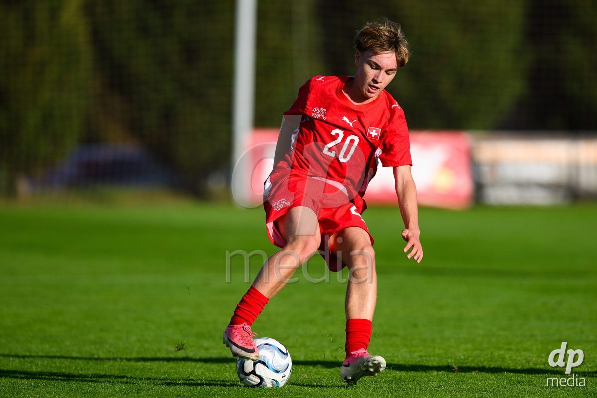 KOSMONSY, CZECH REPUBLIC - SEPTEMBER 30: Luc Gigon of Switzerland during the International Friendly match between Switzerland U18 and Greece U18 on September 30, 2026 in Kosmonsy, Czech Republic.