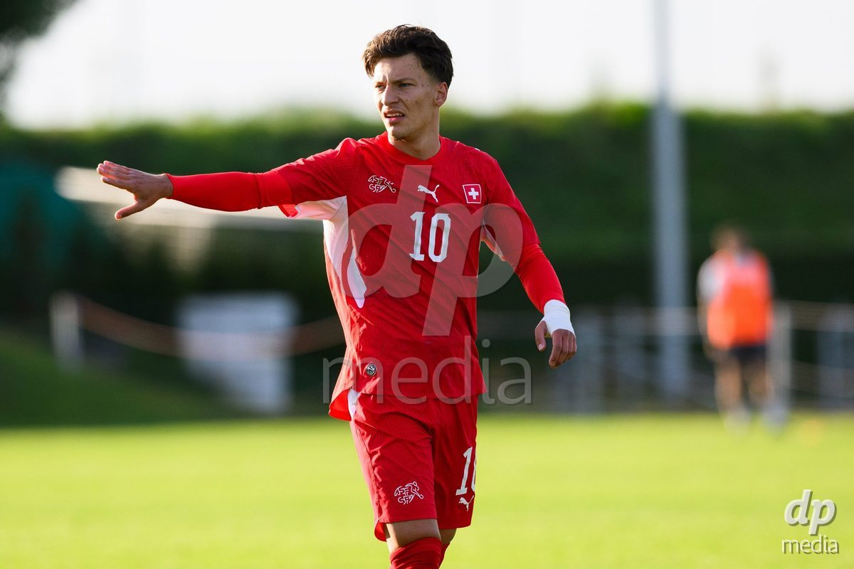 KOSMONSY, CZECH REPUBLIC - SEPTEMBER 30: Altin Azemi of Switzerland during the International Friendly match between Switzerland U18 and Greece U18 on September 30, 2026 in Kosmonsy, Czech Republic.