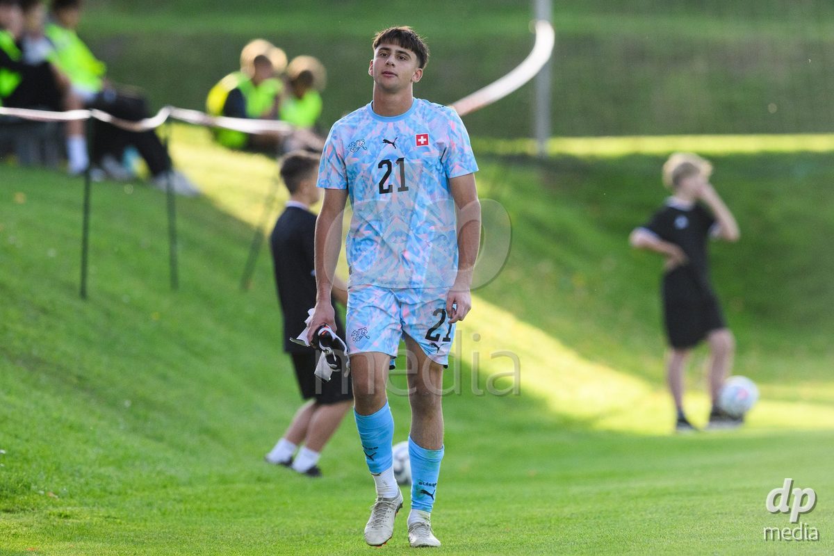 KOSMONSY, CZECH REPUBLIC - SEPTEMBER 30: Sent off after a red card Dylan Sgarbi of Switzerland during the International Friendly match between Switzerland U18 and Greece U18 on September 30, 2026 in Kosmonsy, Czech Republic.