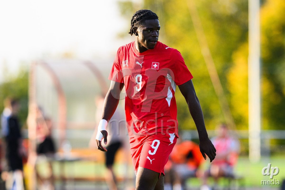 KOSMONSY, CZECH REPUBLIC - SEPTEMBER 30: Shedrach Ogbodu of Switzerland during the International Friendly match between Switzerland U18 and Greece U18 on September 30, 2026 in Kosmonsy, Czech Republic.