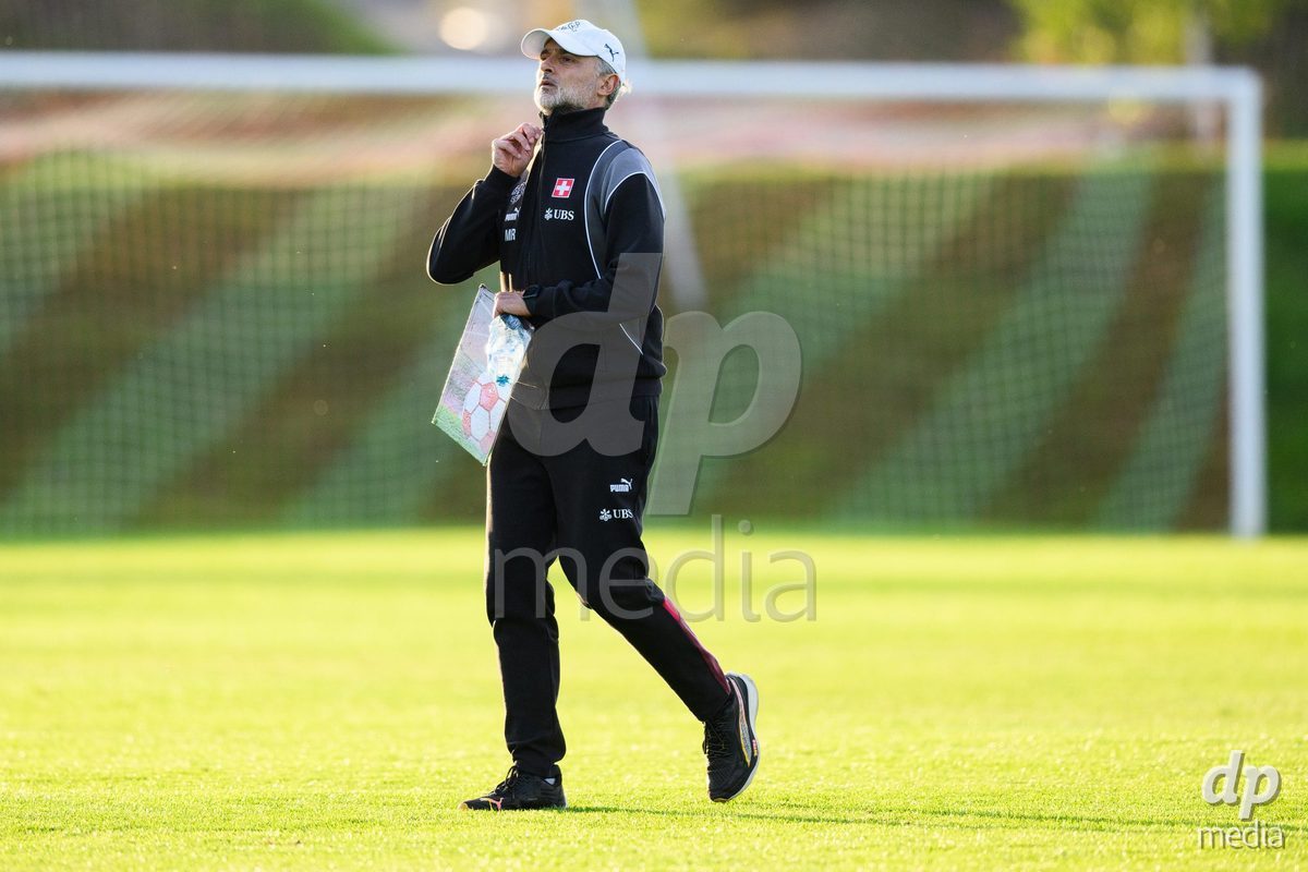 KOSMONSY, CZECH REPUBLIC - SEPTEMBER 30: Coach of Switzerland Massimo Rizzo after the International Friendly match between Switzerland U18 and Greece U18 on September 30, 2026 in Kosmonsy, Czech Republic.